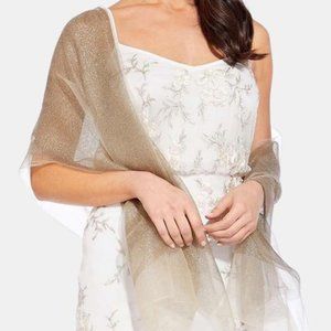 Adrianna Papell Antique Gold Metallic Scarf